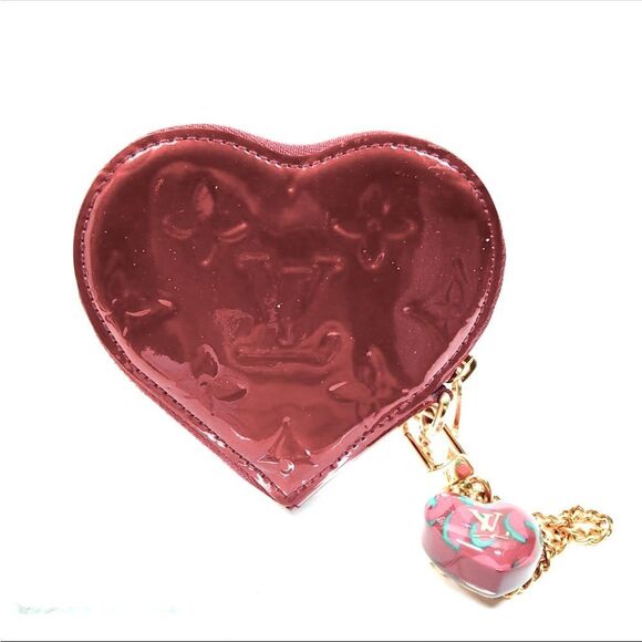 Auth Louis Vuitton Monogram Vernis Coeur Heart Coin Purse Pomme D'Amour - Picture 2 of 9
